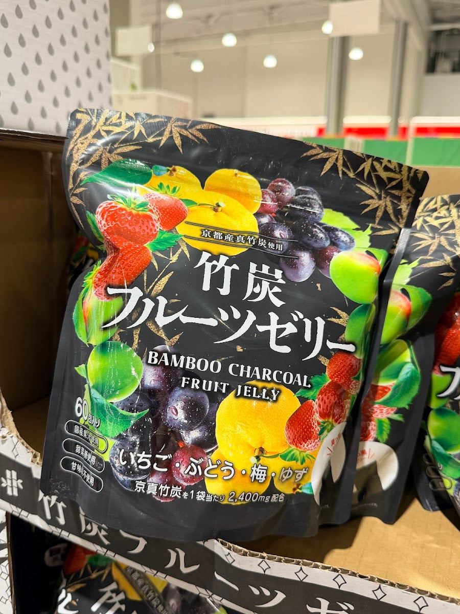 Wakasho Kyoto Bamboo Charcoal Fruit Jelly, 4 Flavours, 60 pieces