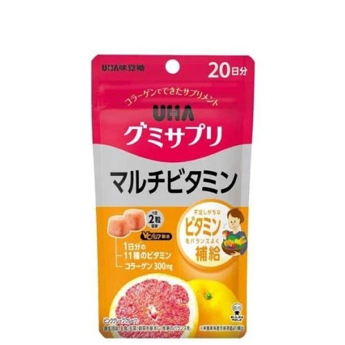 UHA味覺糖營養補充軟糖 綜合維他命 粉紅西柚味 20日份