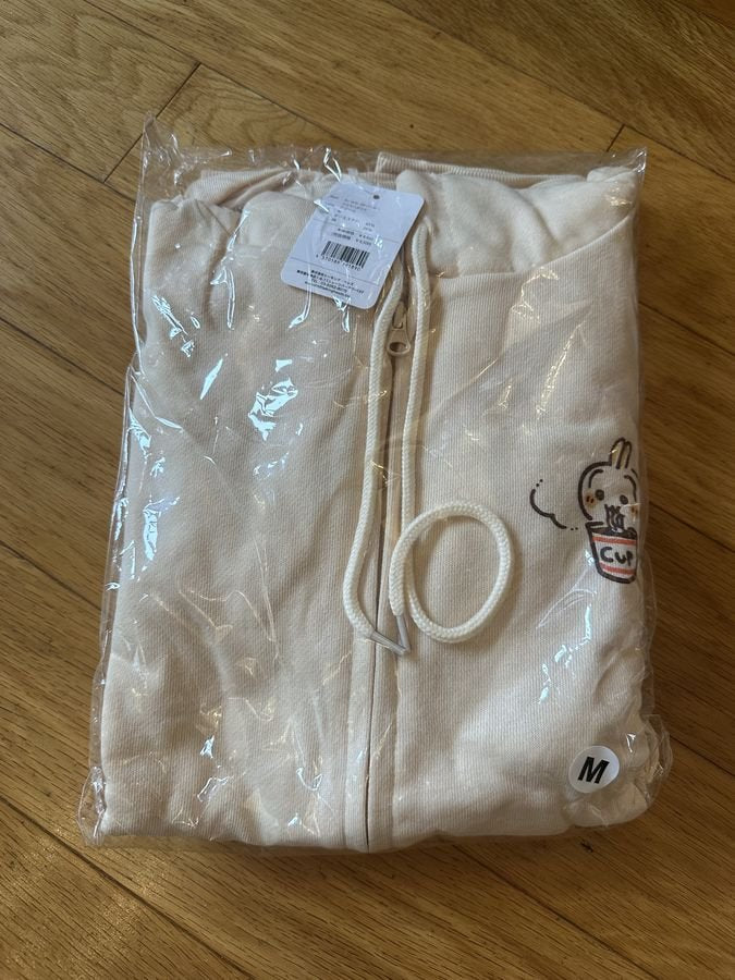Chiikawa Zip Hoodie Urayahabouzu Cream M