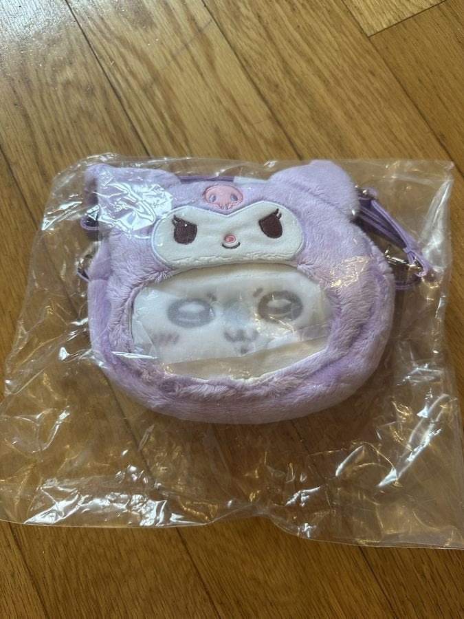 Chiikawa x Sanrio Momonga Kuromi Plush Pouch