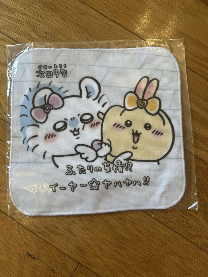 CHIIKAWA 魔法吉伊卡哇 方巾（二人的友情）灰色