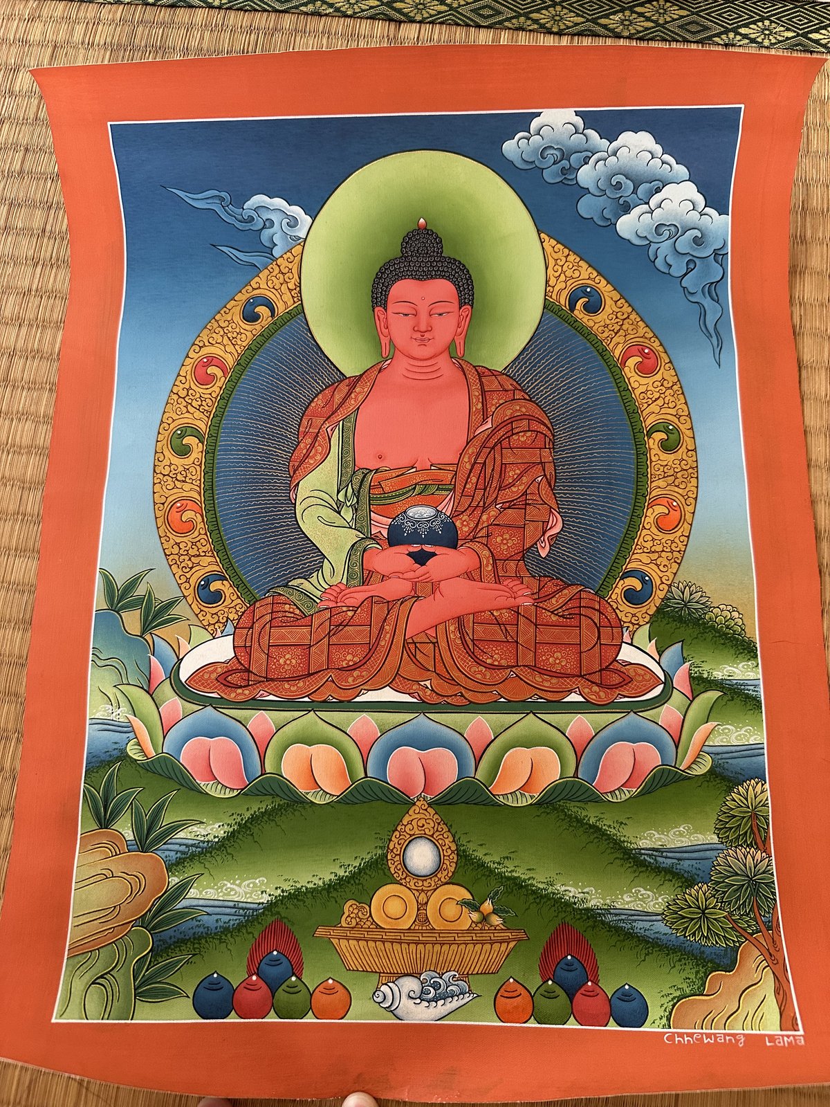 尼泊爾手繪阿彌陀佛唐卡