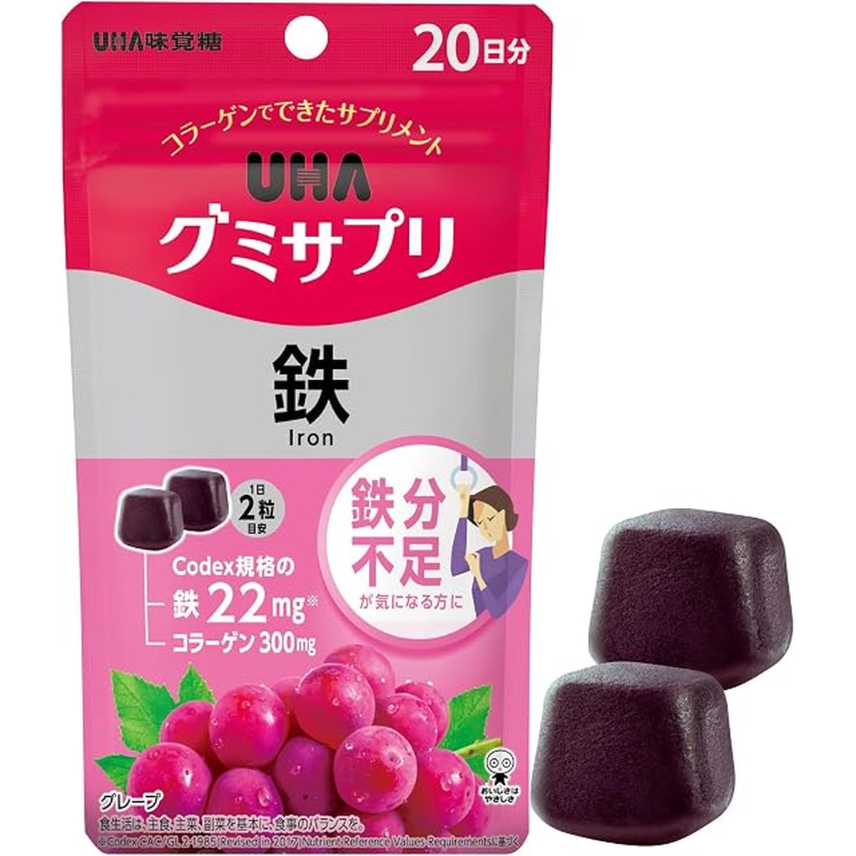UHA味覺糖營養補充軟糖（網購限定）鐵 30日份（樽裝60粒）